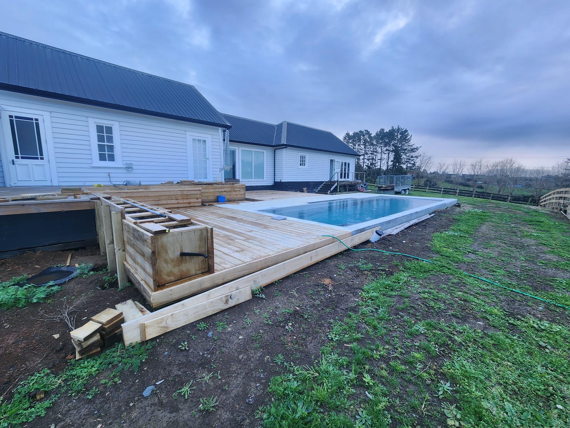 Bombay Hills rural landscape, retaining, pool and outdoor living: retaining photo 04