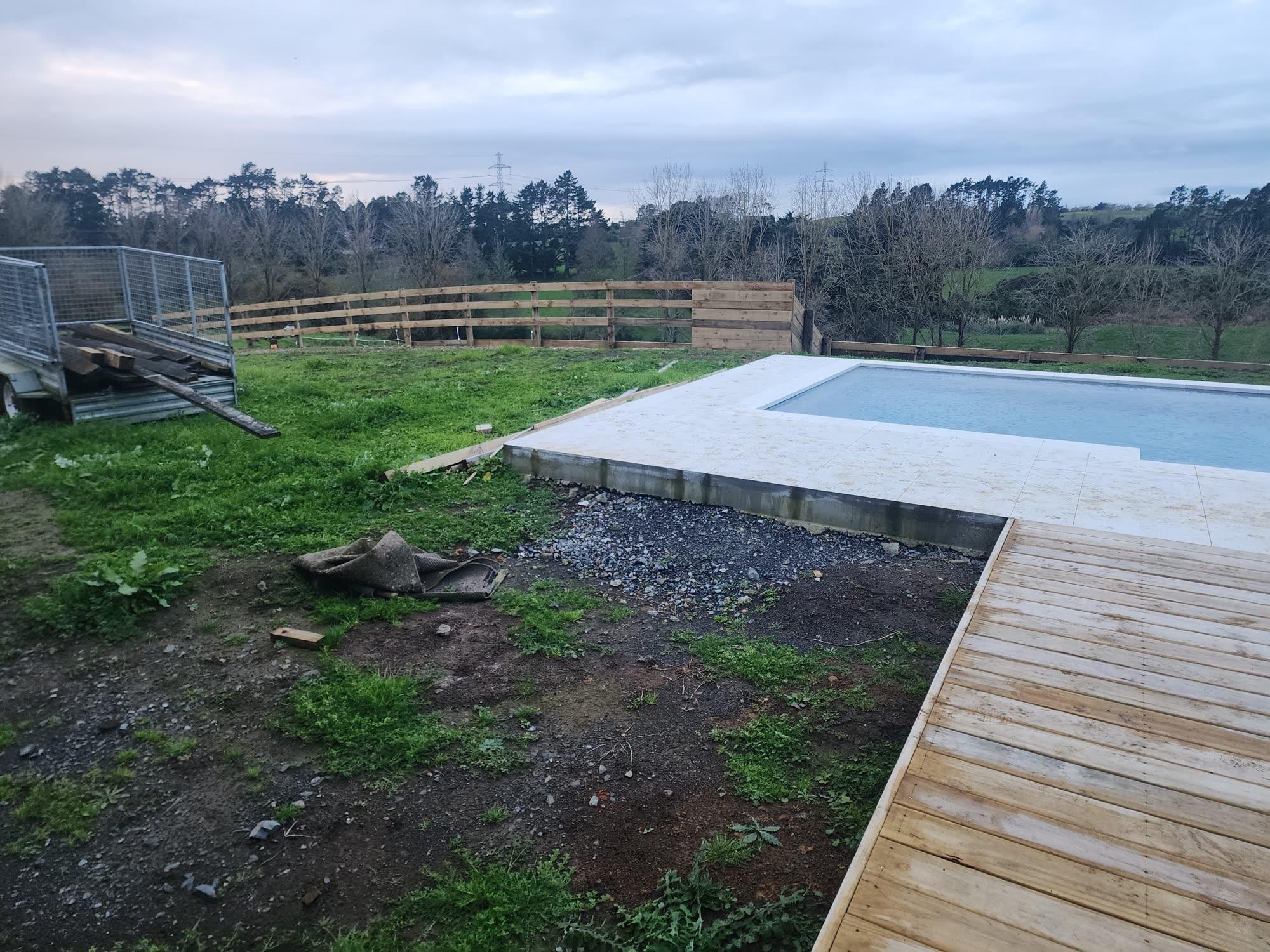 Bombay Hills rural landscape, retaining, pool and outdoor living: retaining photo 07