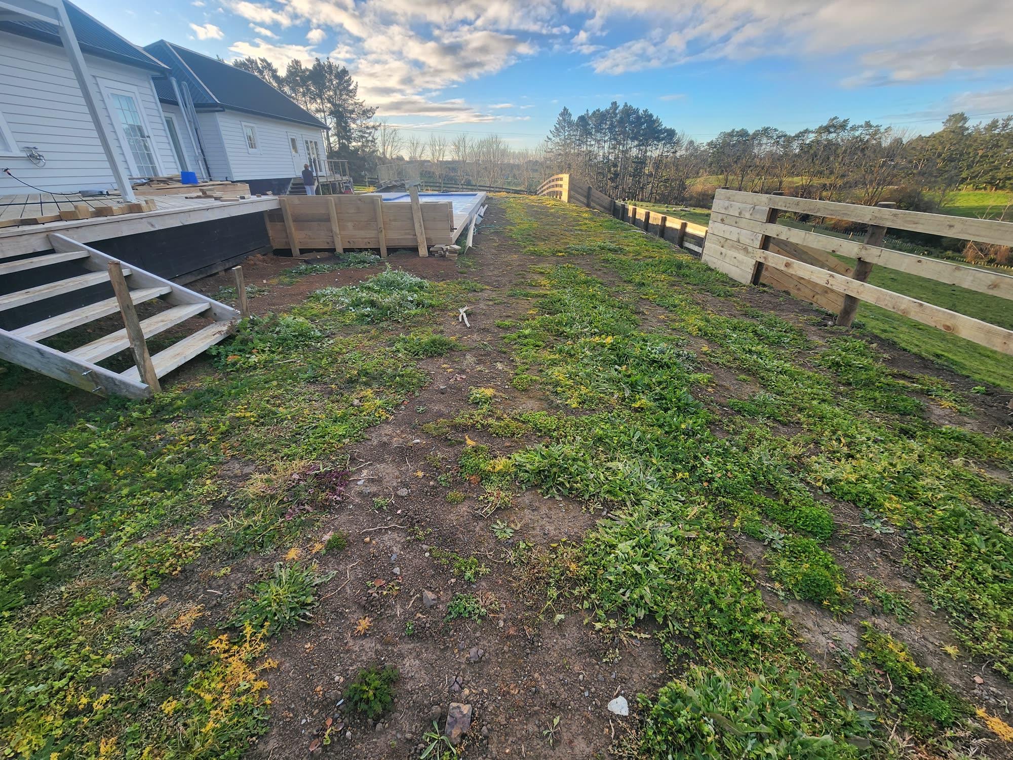 Bombay Hills rural landscape, retaining, pool and outdoor living: retaining photo 12