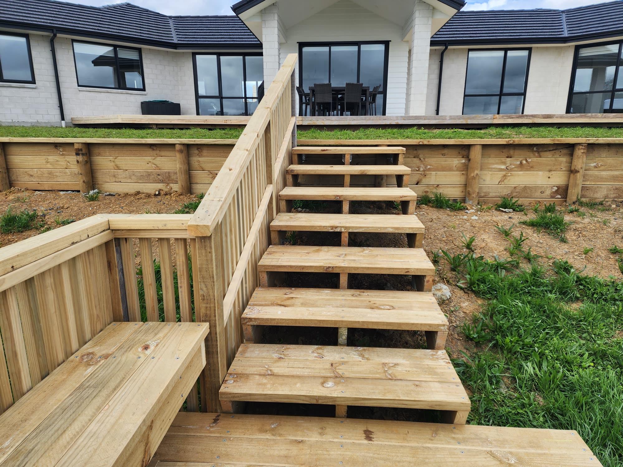 Bombay Hills rural landscape, retaining, pool and outdoor living: retaining photo 29