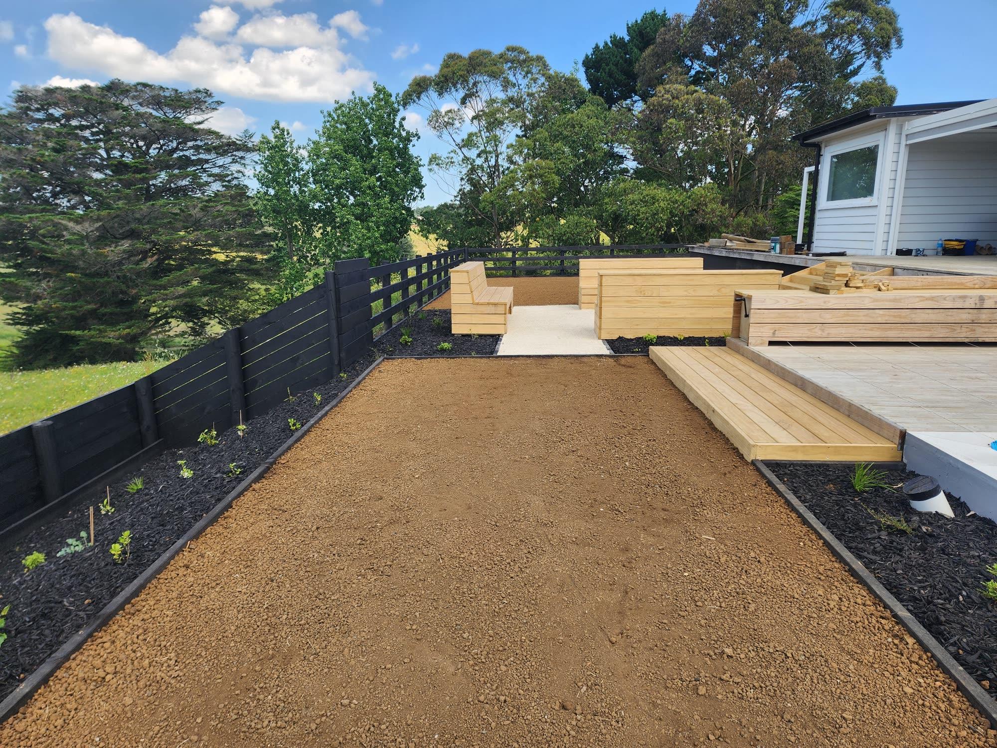 Bombay Hills rural landscape, retaining, pool and outdoor living: retaining photo 51