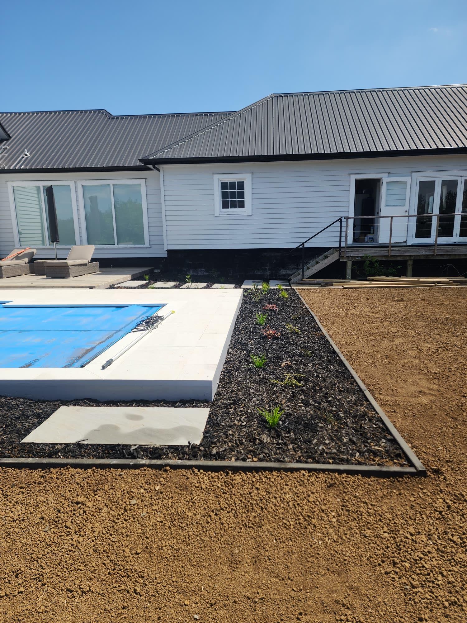 Bombay Hills rural landscape, retaining, pool and outdoor living: retaining photo 54