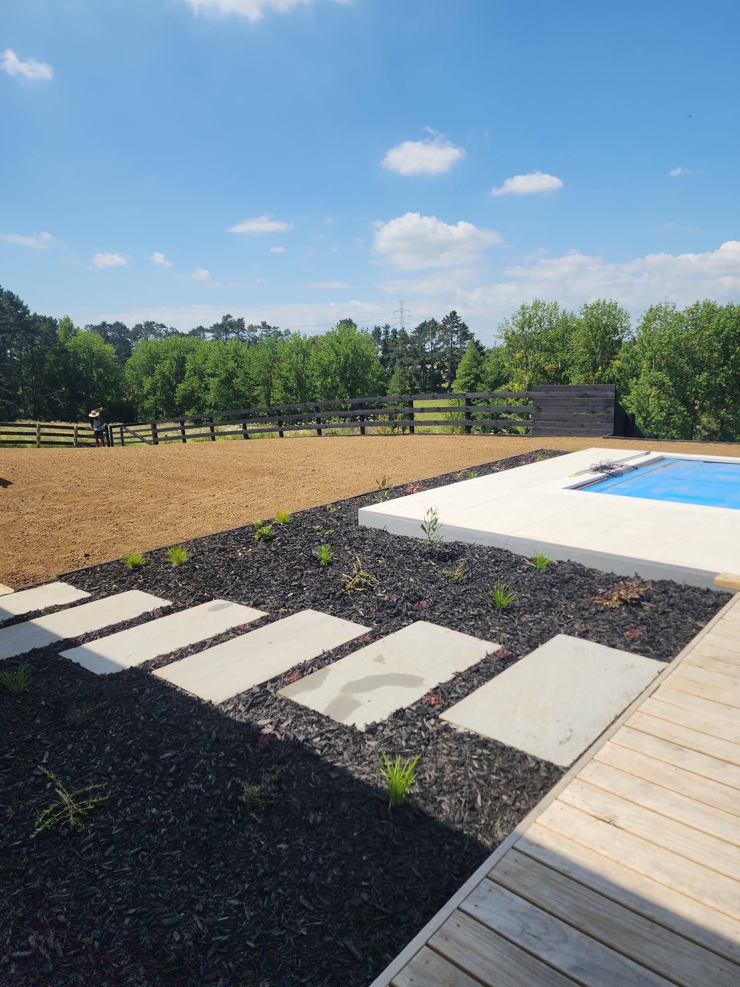 Bombay Hills rural landscape, retaining, pool and outdoor living: retaining photo 58