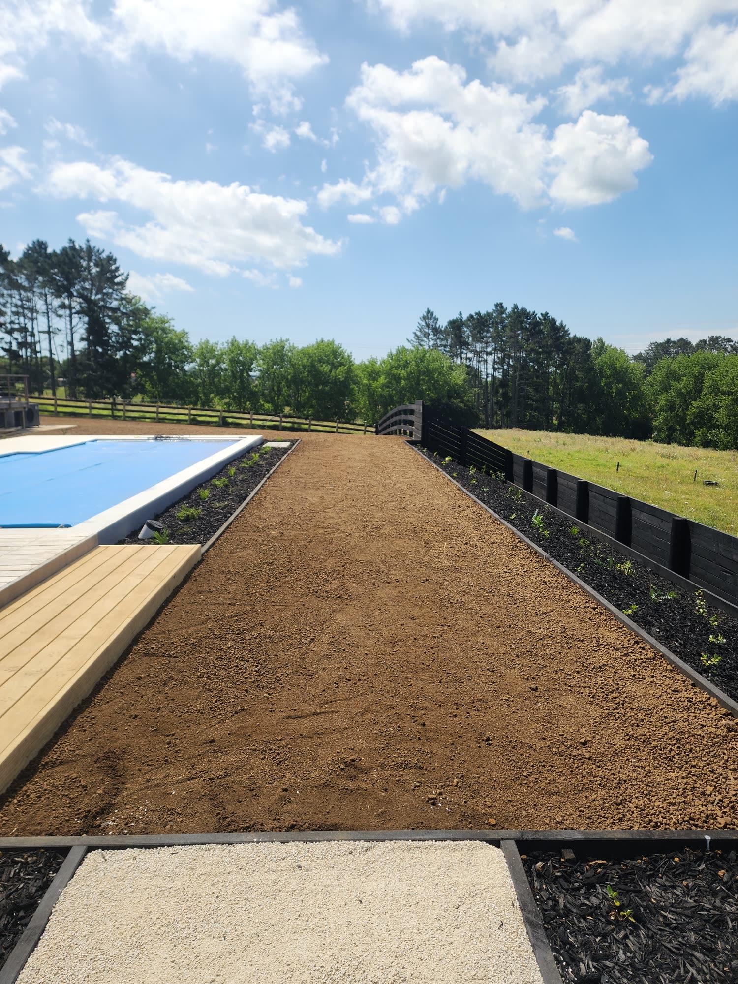 Bombay Hills rural landscape, retaining, pool and outdoor living: retaining photo 59